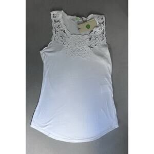 Stella McCartney Lace Baby Tee tank 100% Cotton Square Neckline 44 y2k dainty